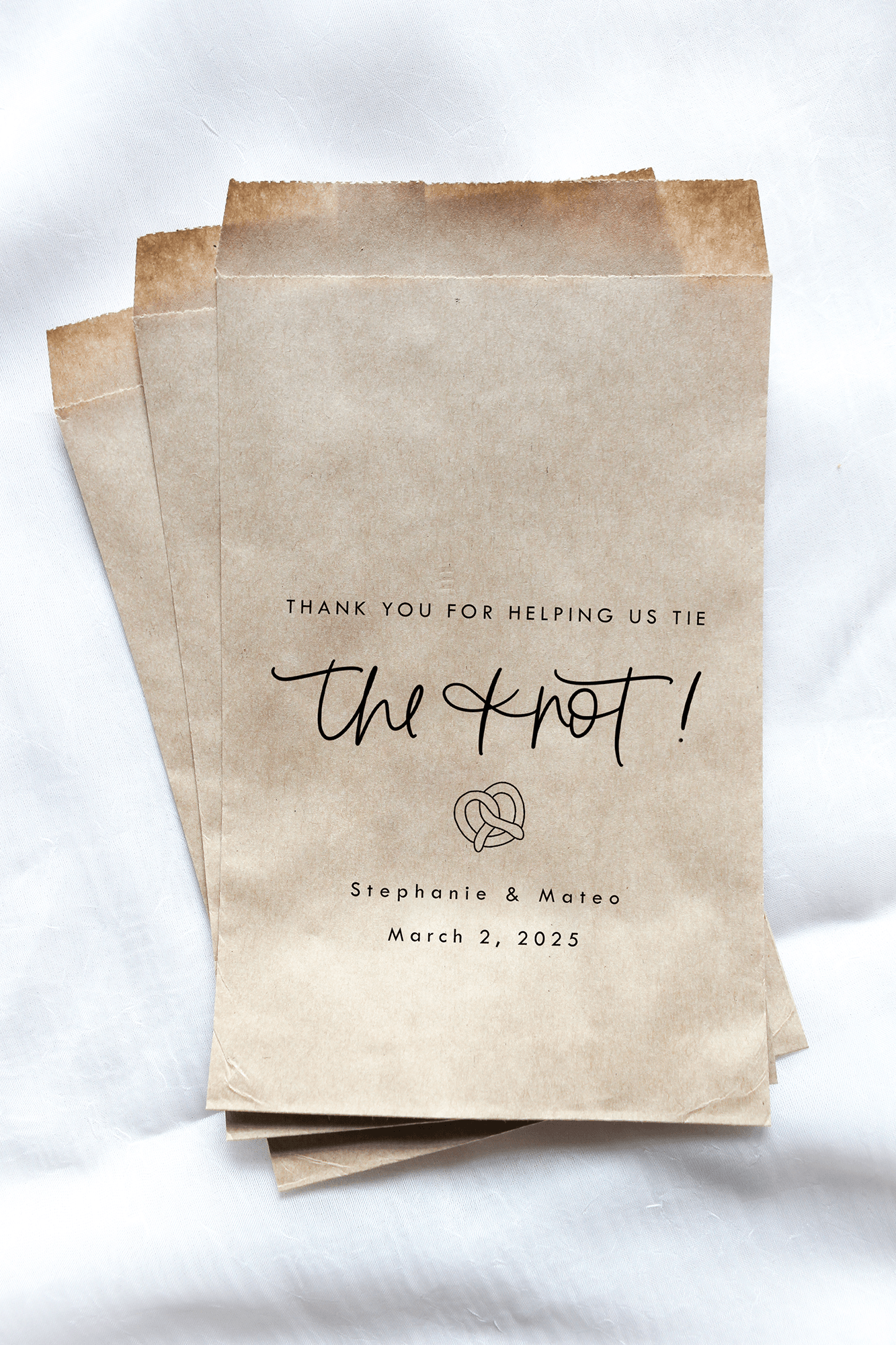 Tie the Knot! Pretzel Favor Bag