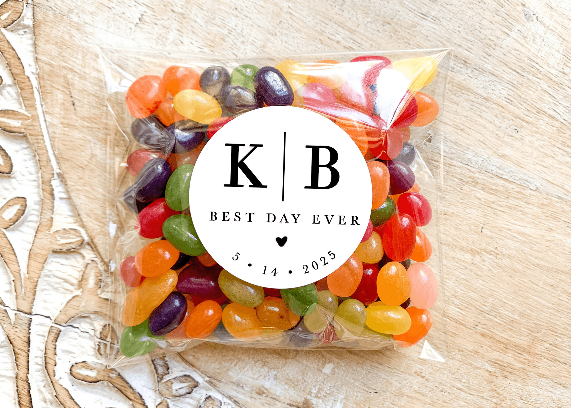 Wedding Initials Stickers - Pack of 20