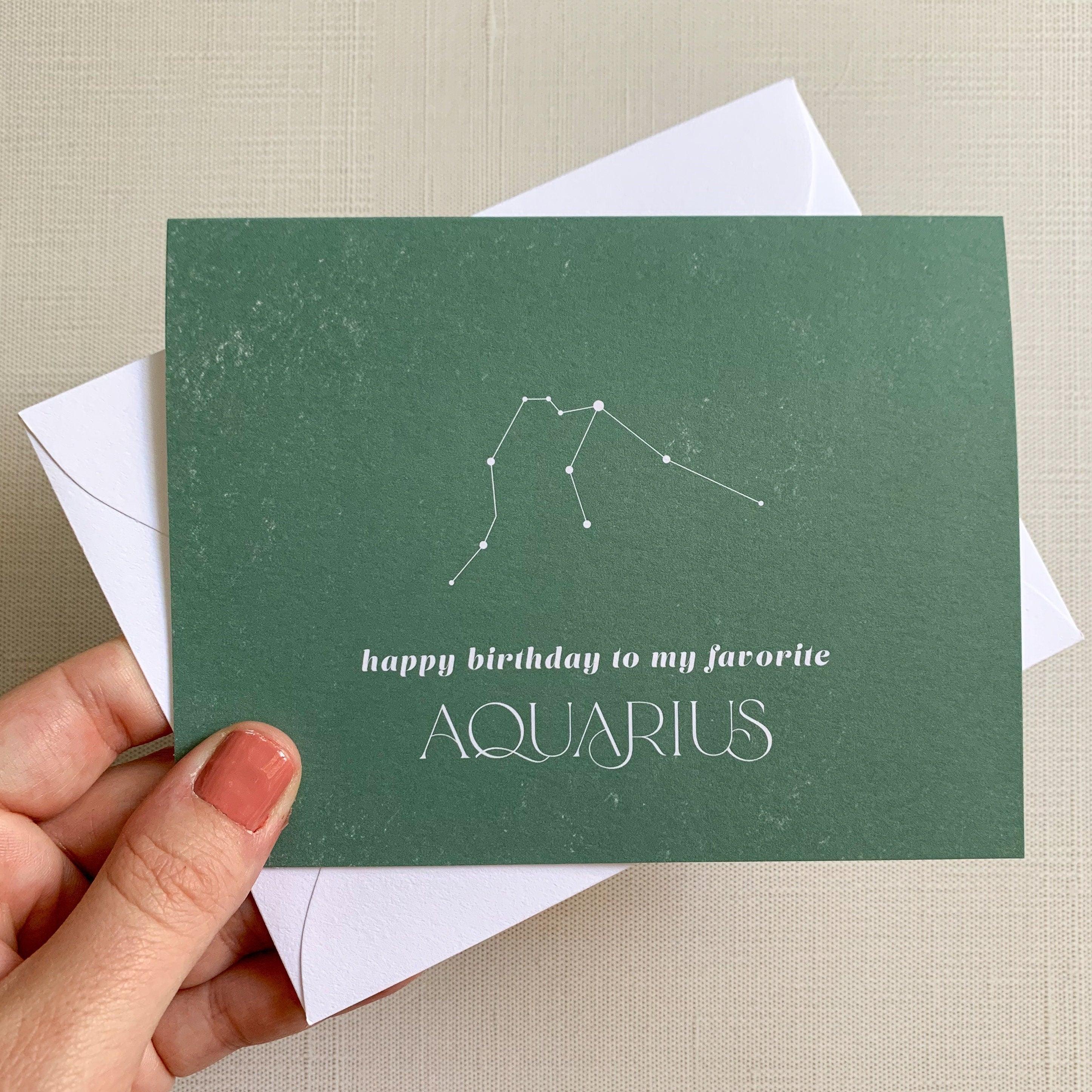 Happy Birthday to My Favorite Aquarius - Plum Grove Design